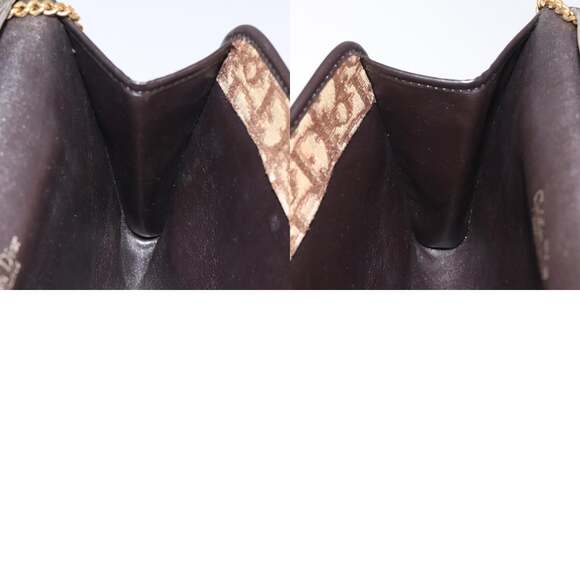 DIOR Trotter Canvas Chain Shoulder Bag Brown Gold - Picture 12 of 12